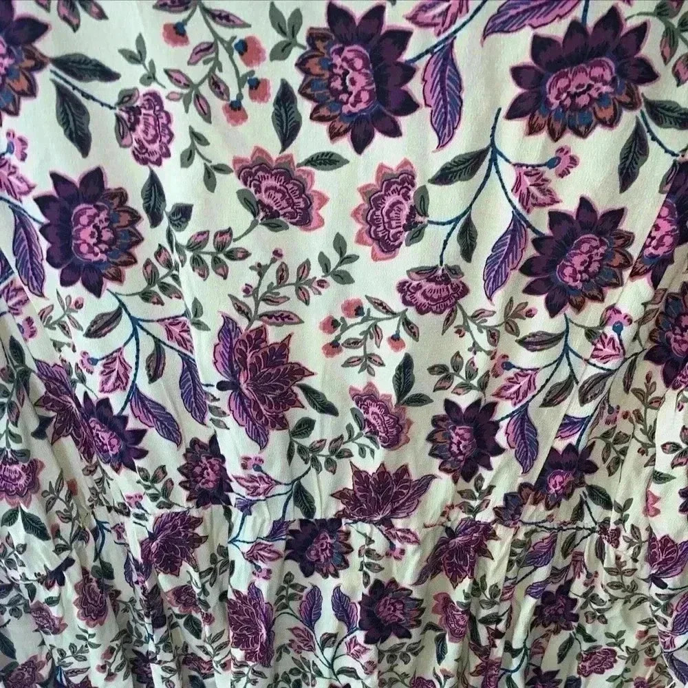 torrid Cream Floral Peasant Blouse with Plum Embroidery - Picture 10 of 15